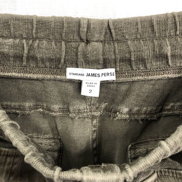 Standard James Perse Pants Women 2| M Olive Jogger Mixed Media Casual Utility - Picture 8 of 15